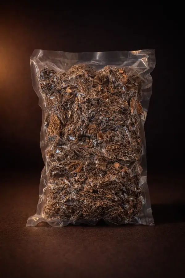 Morilles séchées entières et équeutées
